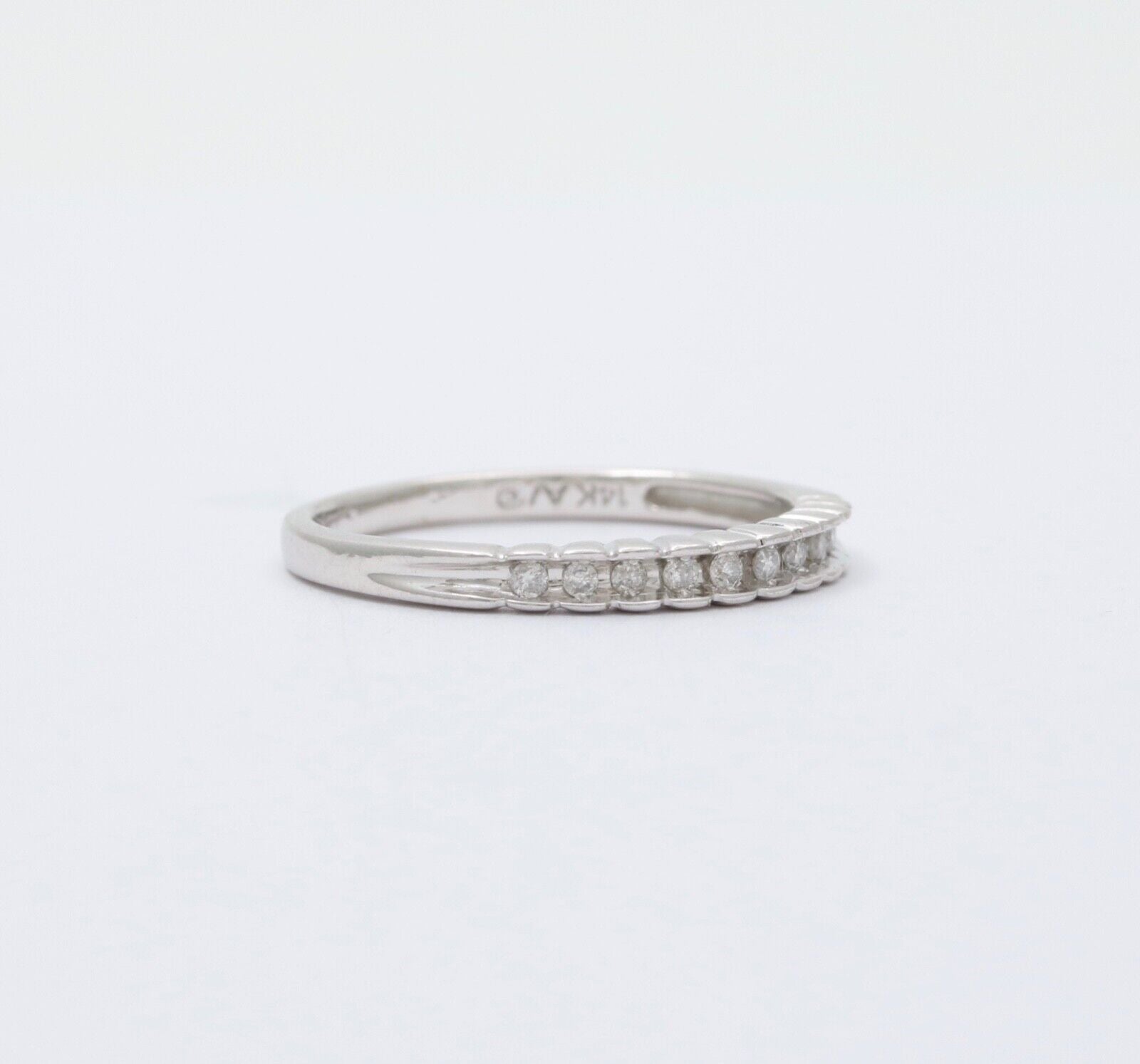 Vintage 14K Gold Half Eternity Diamond Ring Band