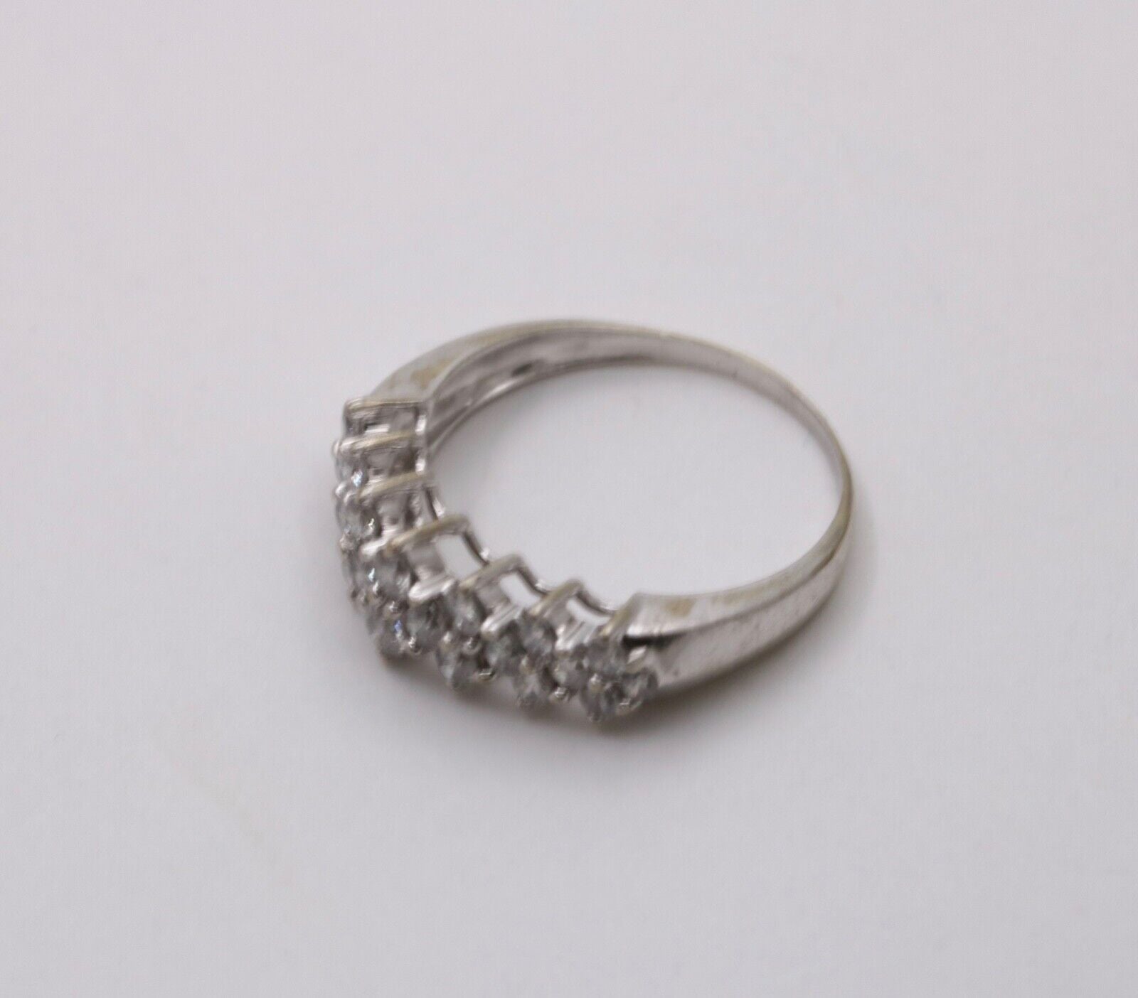 Vintage Diamonds 14K White Gold Wedding Band