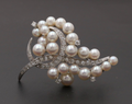 Elegant Vintage 14K Gold Diamond and Pearl Brooch