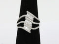 Vintage 18K White Gold Diamond Knuckle Ring