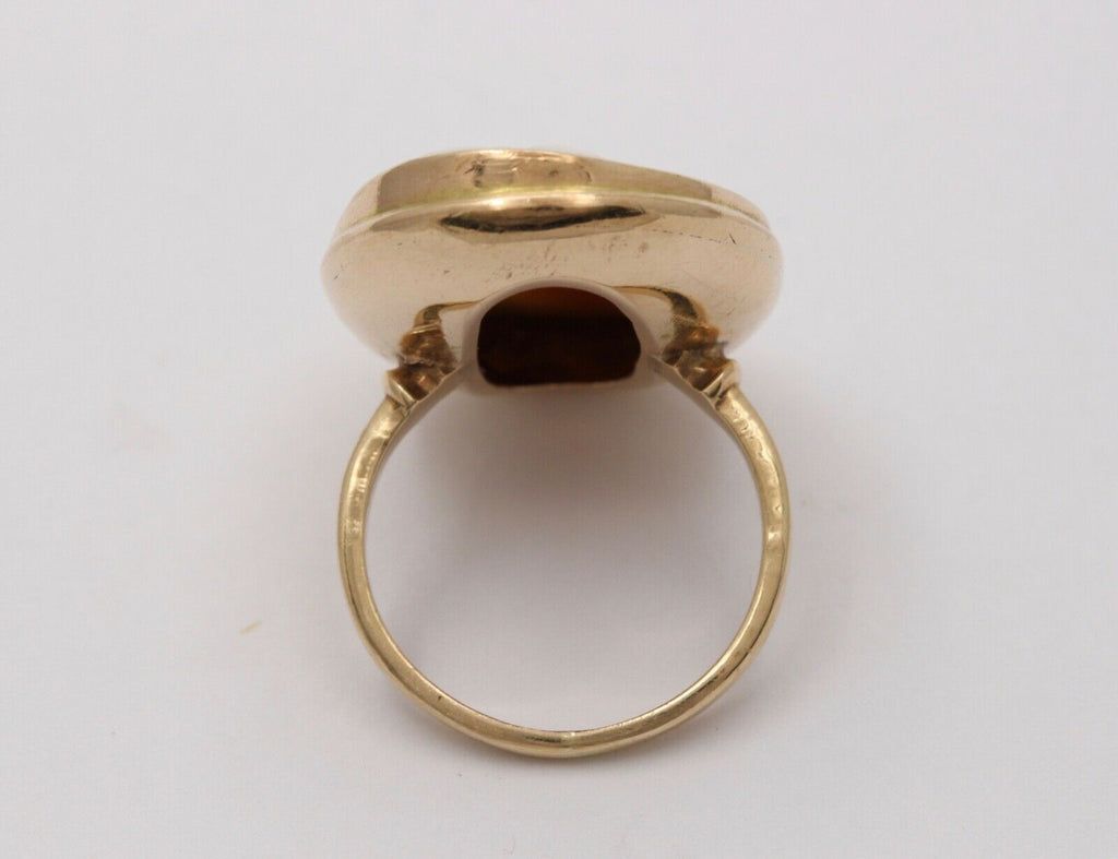 Antique 14K Yellow God Cameo Ring, Antique Ring.