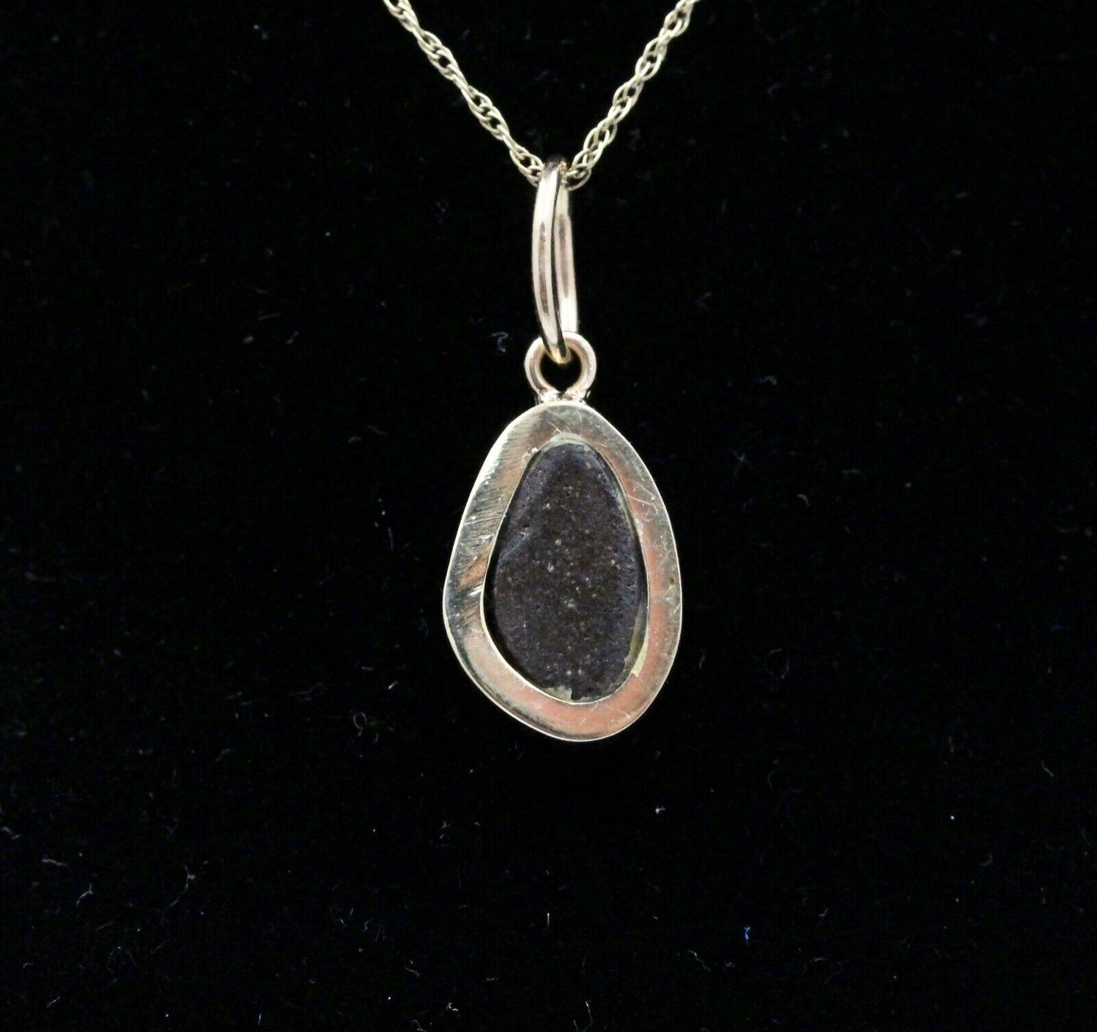 Vintage Black Boulder Opal 18K Yellow Gold Pendant