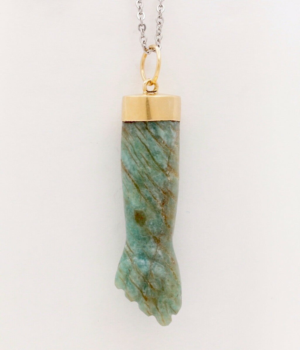 Vintage Jade 18K Yellow Gold Figa Pendant Charm