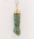 Vintage Jade 18K Yellow Gold Figa Pendant Charm