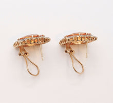 Load image into Gallery viewer, Vintage Victorian Revival Citrine Diamonds 14K Yellow White Gold Earrings
