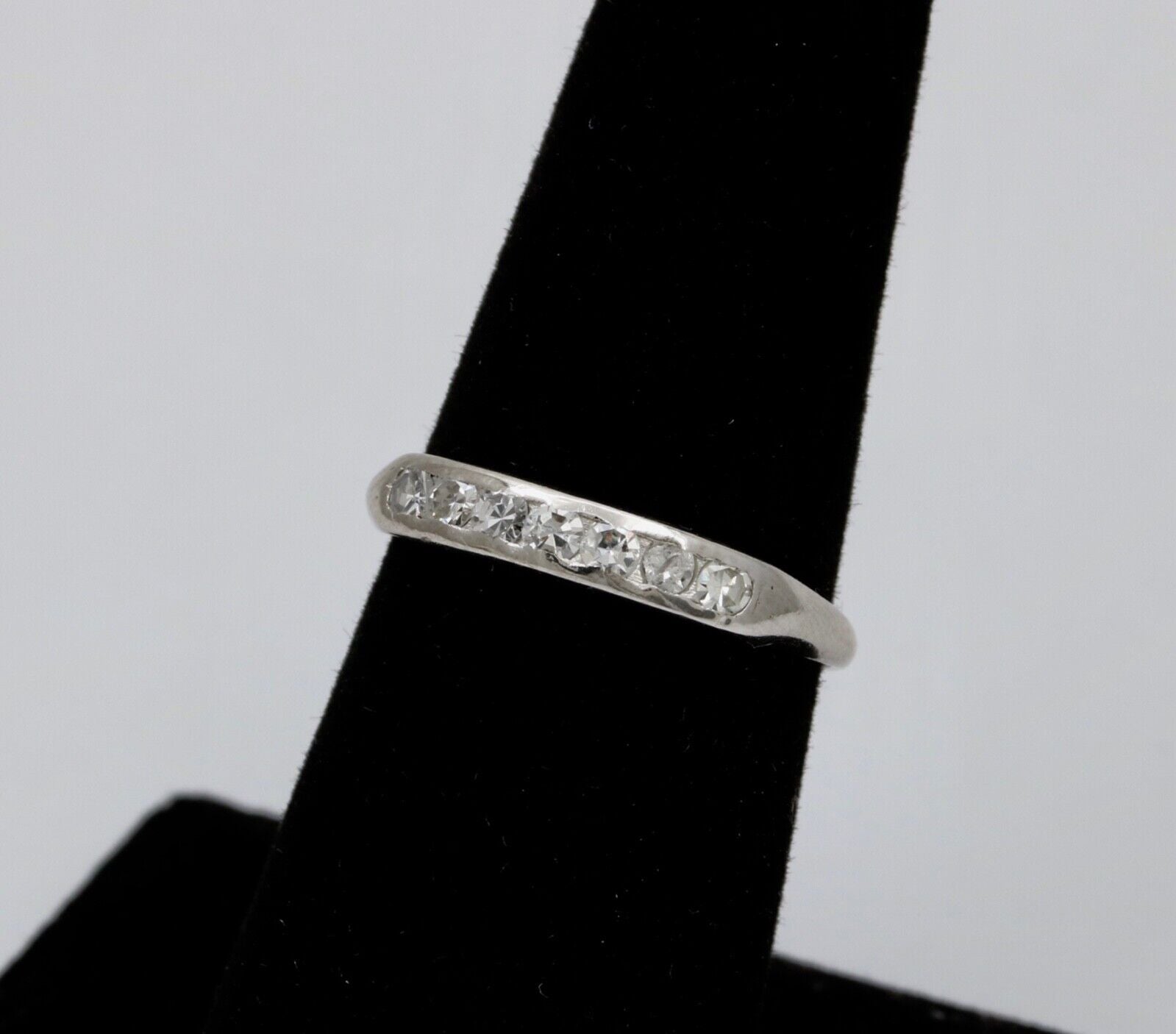 Vintage Diamonds Platinum Wedding Band