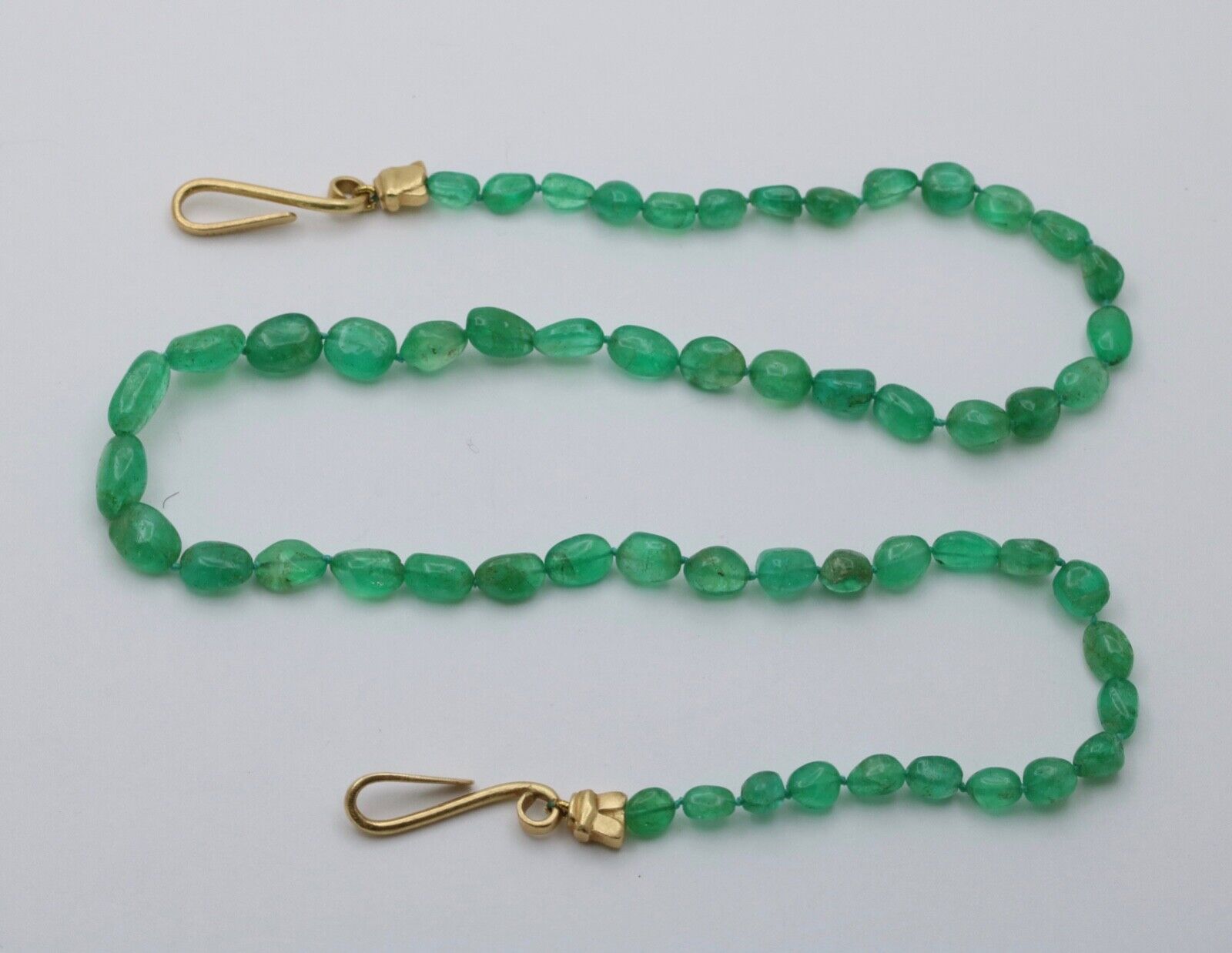 Vintage Designer Emerald 18K Yellow Gold Necklace