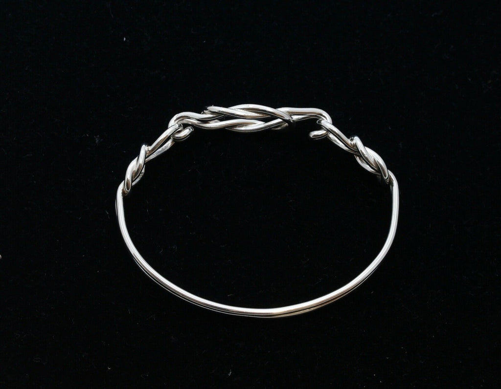 Vintage Square Knot Sterling Silver 925 Bangle