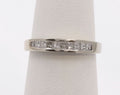 Vintage Ladies Diamonds 14K White Gold Wedding Band Stacking