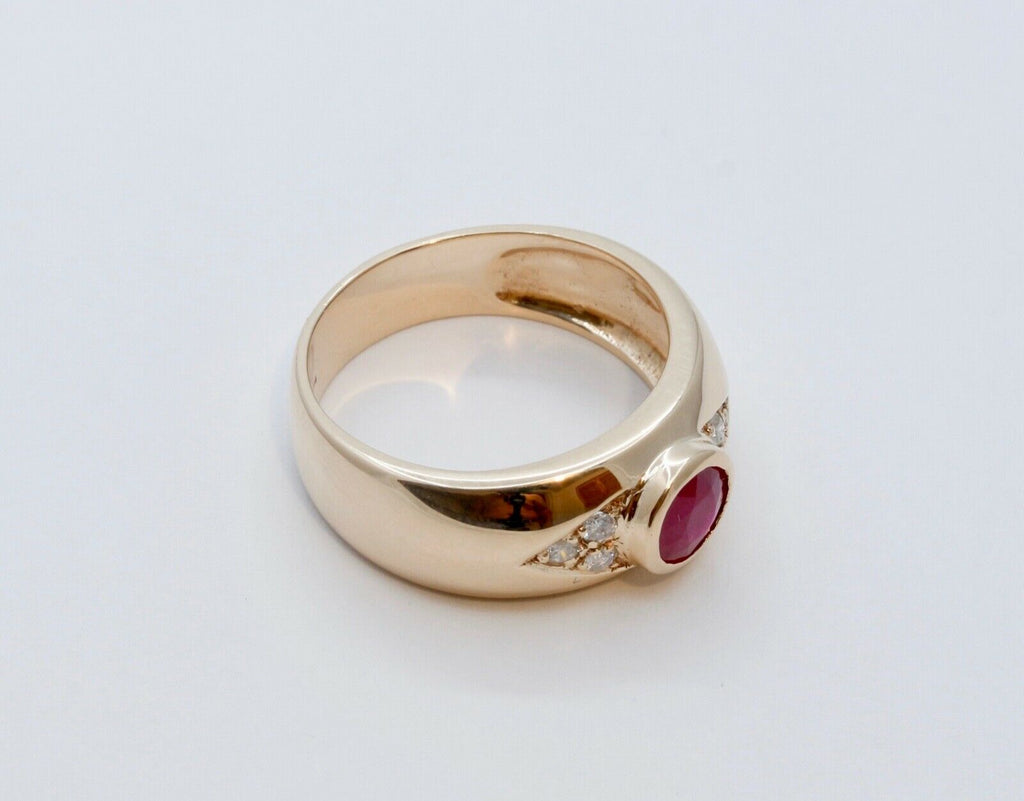 Ruby Diamonds 14K Yellow Gold Vintage Ring