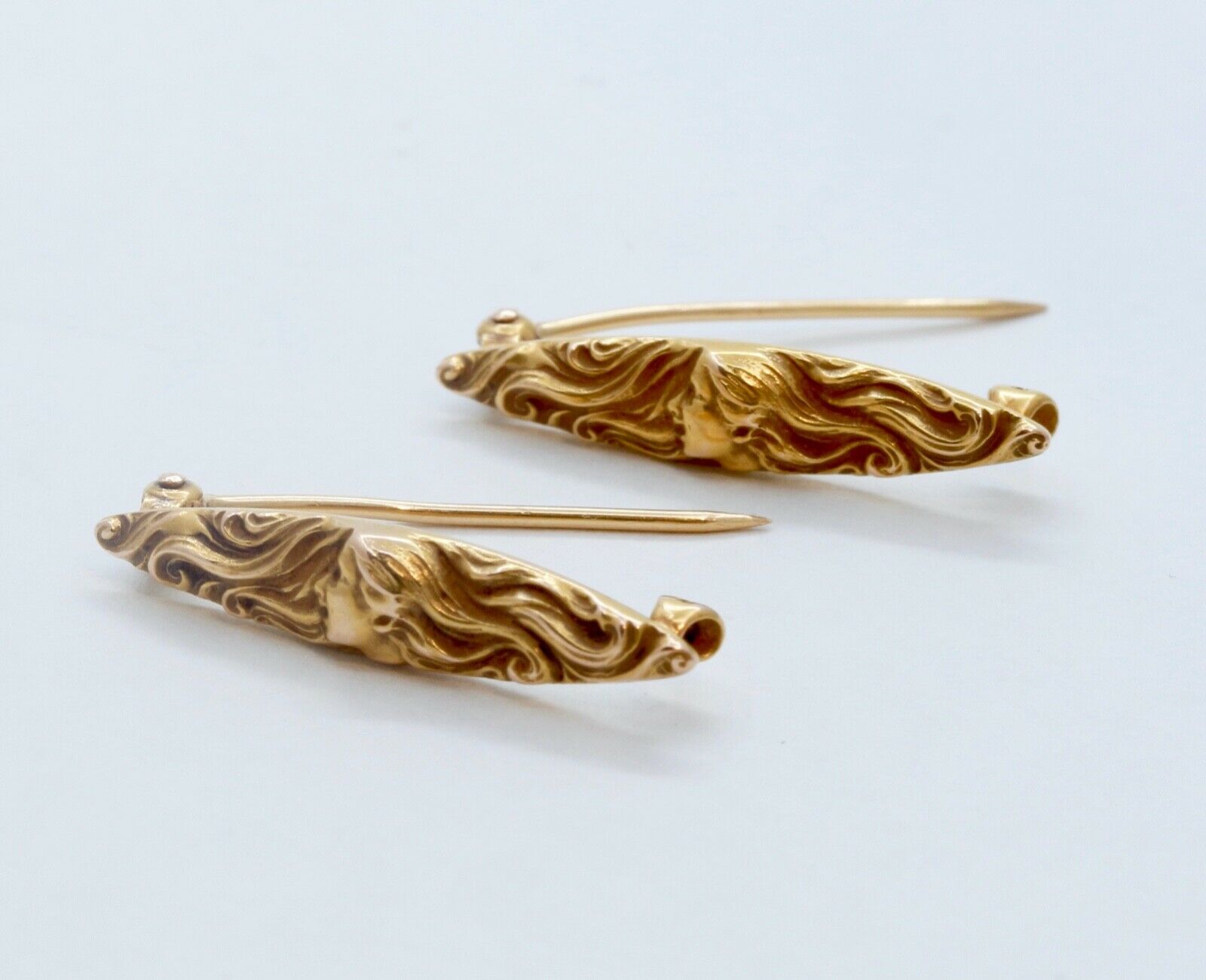Art Nouveau 14K Yellow Gold Ladies Lingerie Pins Brooches George Krementz & Co