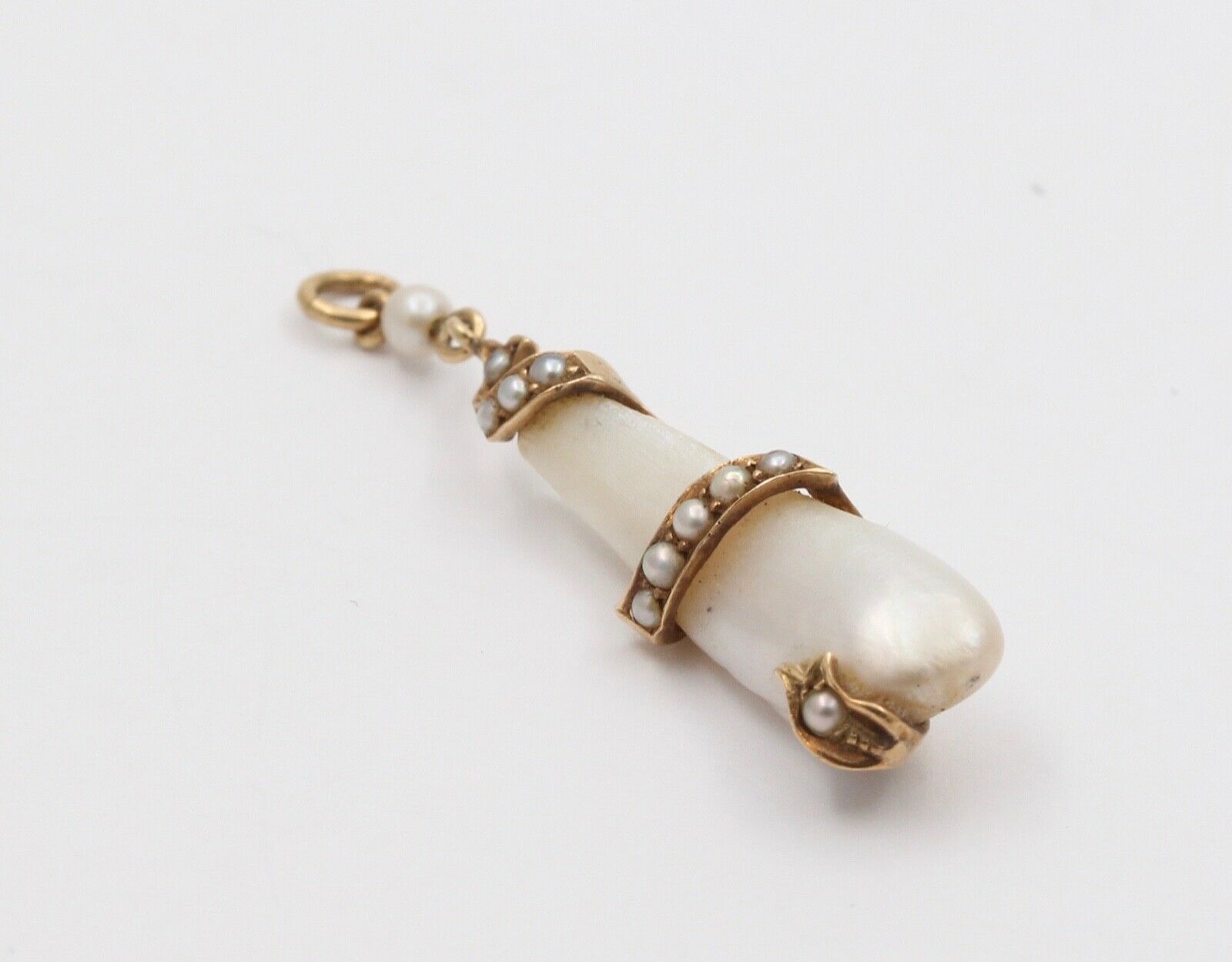 Victorian Snake Around Natural Pearl Pendant