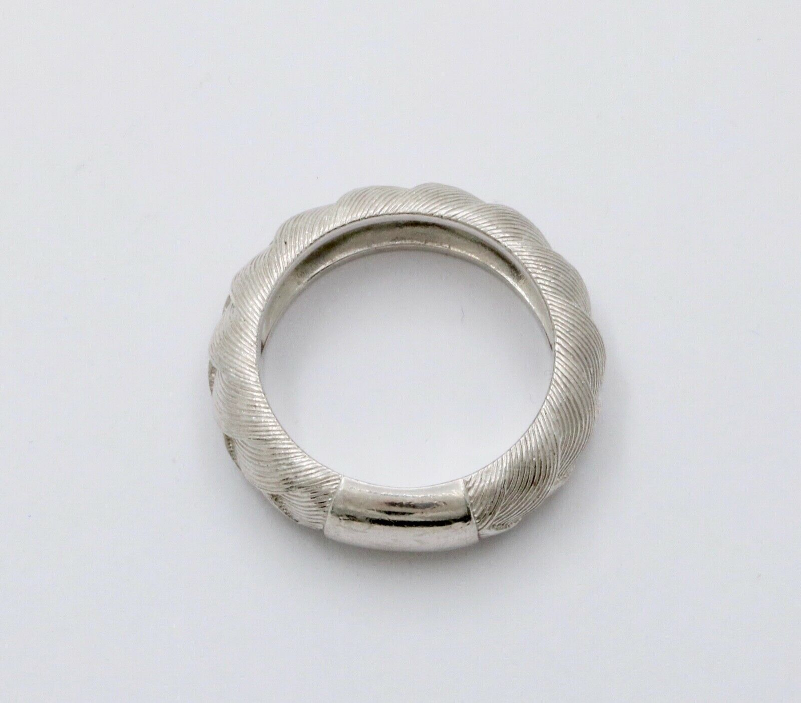 Vintage Judith Ripka Weave 925 Sterling Silver Ring Band