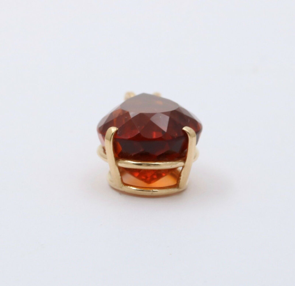 Vintage Madeira Citrine 14K Yellow Gold Pendant