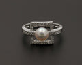 Mikimoto Pearl Diamonds 14K White Gold Ring