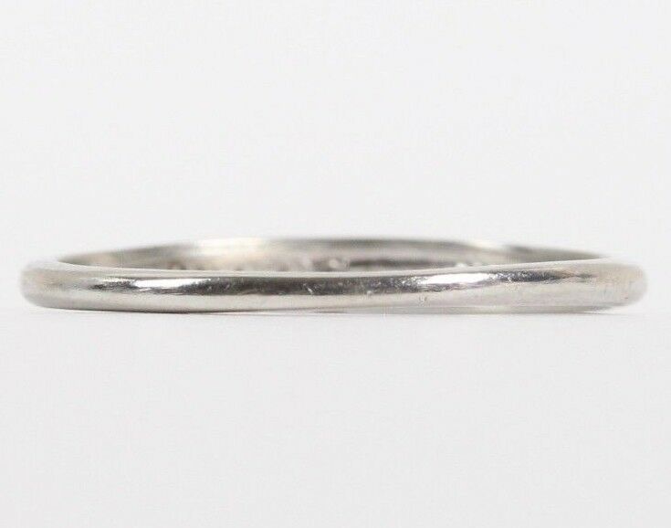 Vintage Platinum Diamond Wedding Band