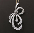 Vintage Ribbon Diamonds Platinum Brooch Pendant