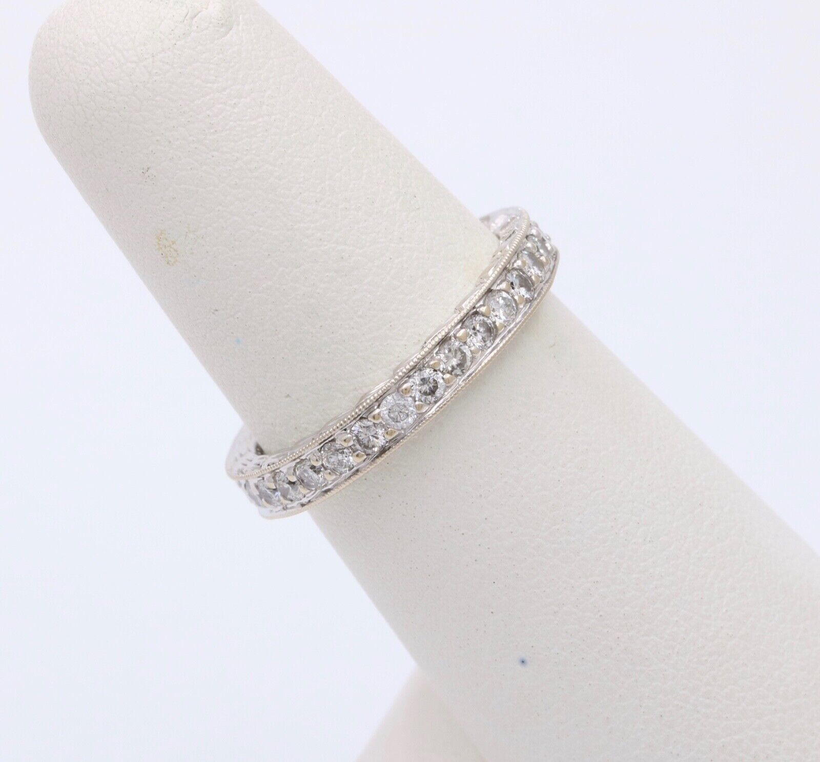 Vintage Diamonds 18K White Gold Eternity Band Ring