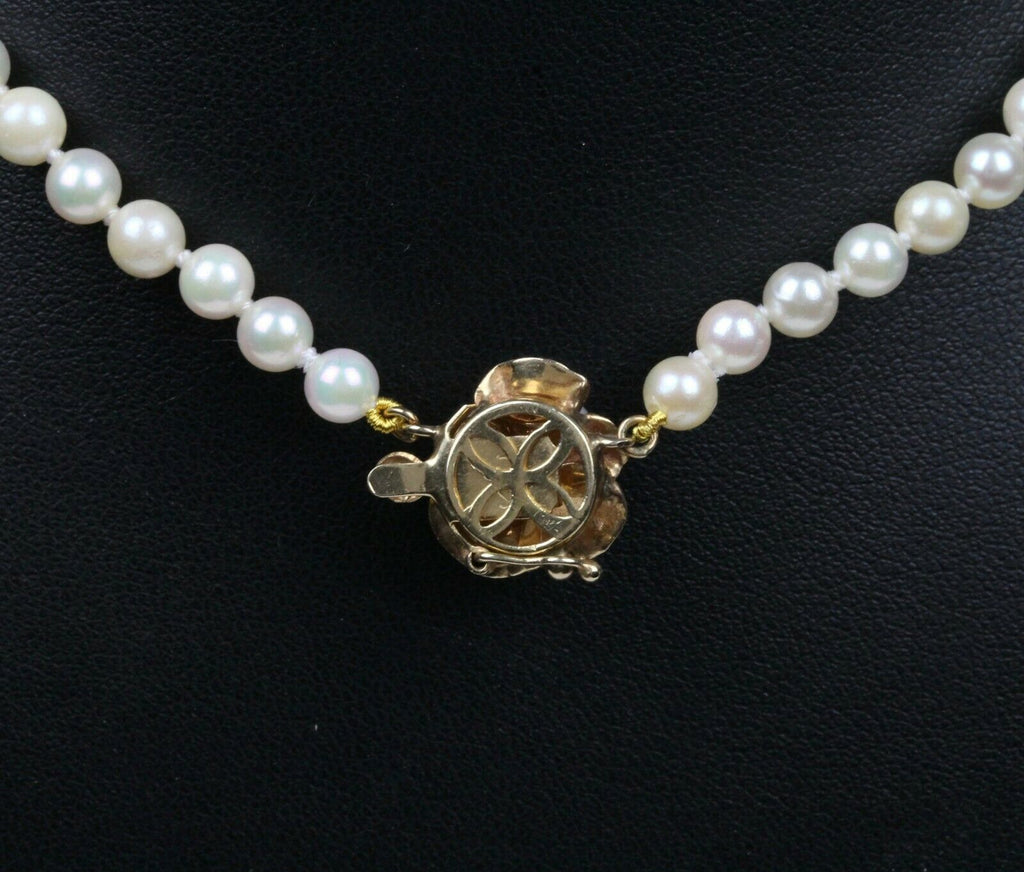 Vintage 14K Yellow Gold Pearl Strand Necklace