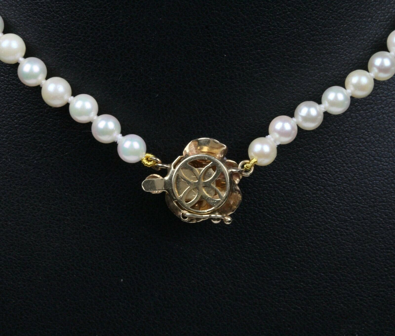 Vintage 14K Yellow Gold Pearl Strand Necklace