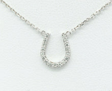 Load image into Gallery viewer, Lucky Horseshoe 18K White Gold Diamonds Necklace Pendant
