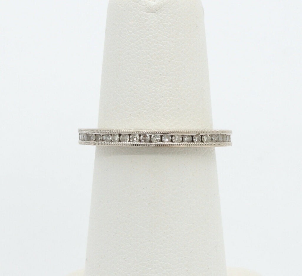 Ladies 18K White Gold Diamonds Stacking Eternity Band