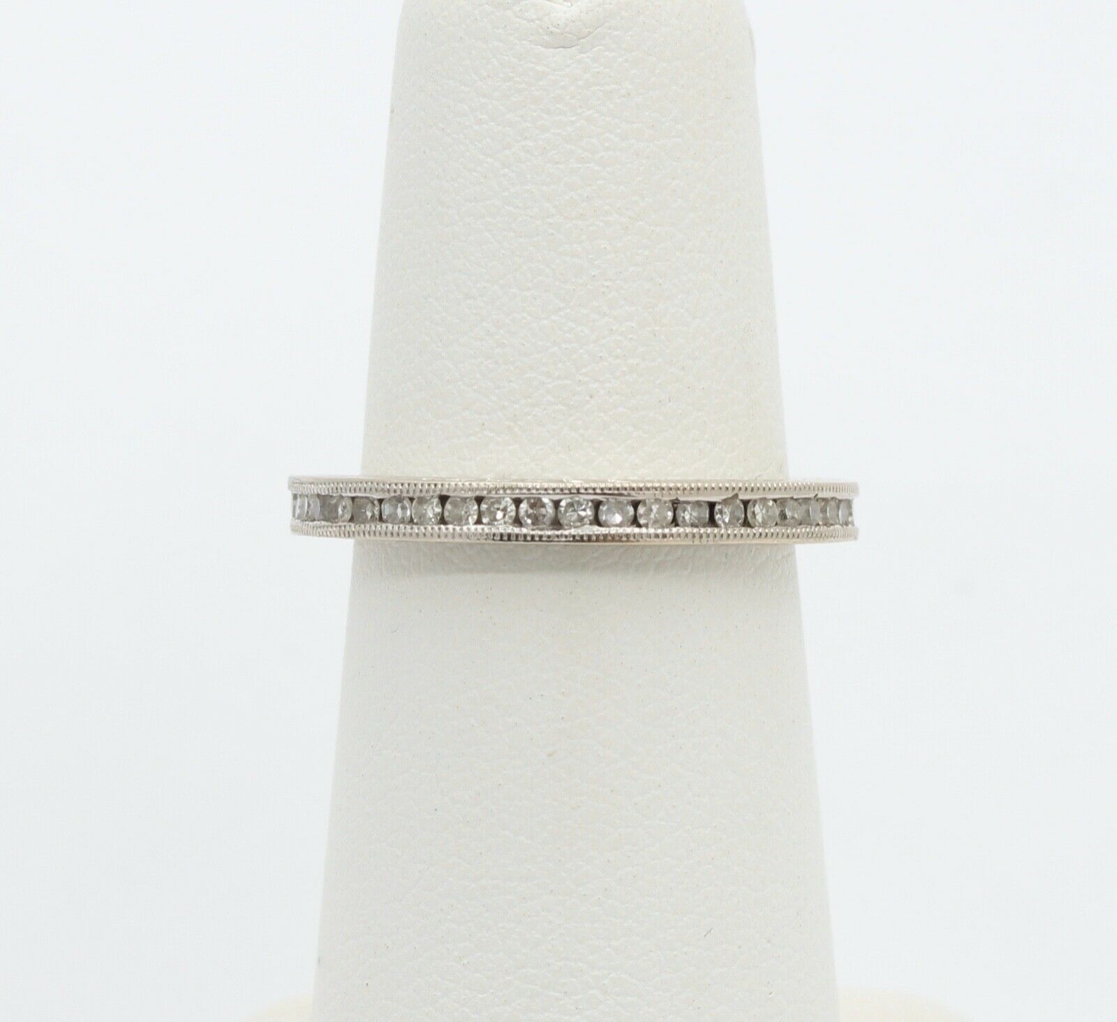 Ladies 18K White Gold Diamonds Stacking Eternity Band