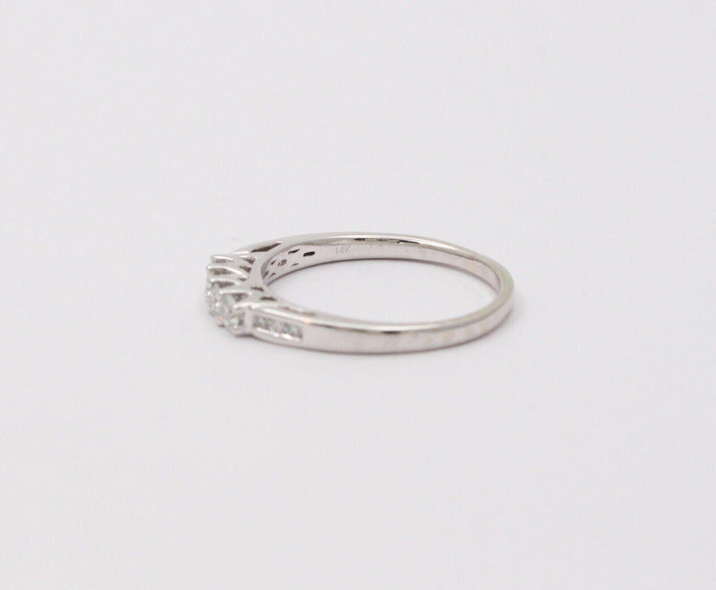 Classic Tolkowsky Diamond 14K White Gold Ring Band, Wedding Band.