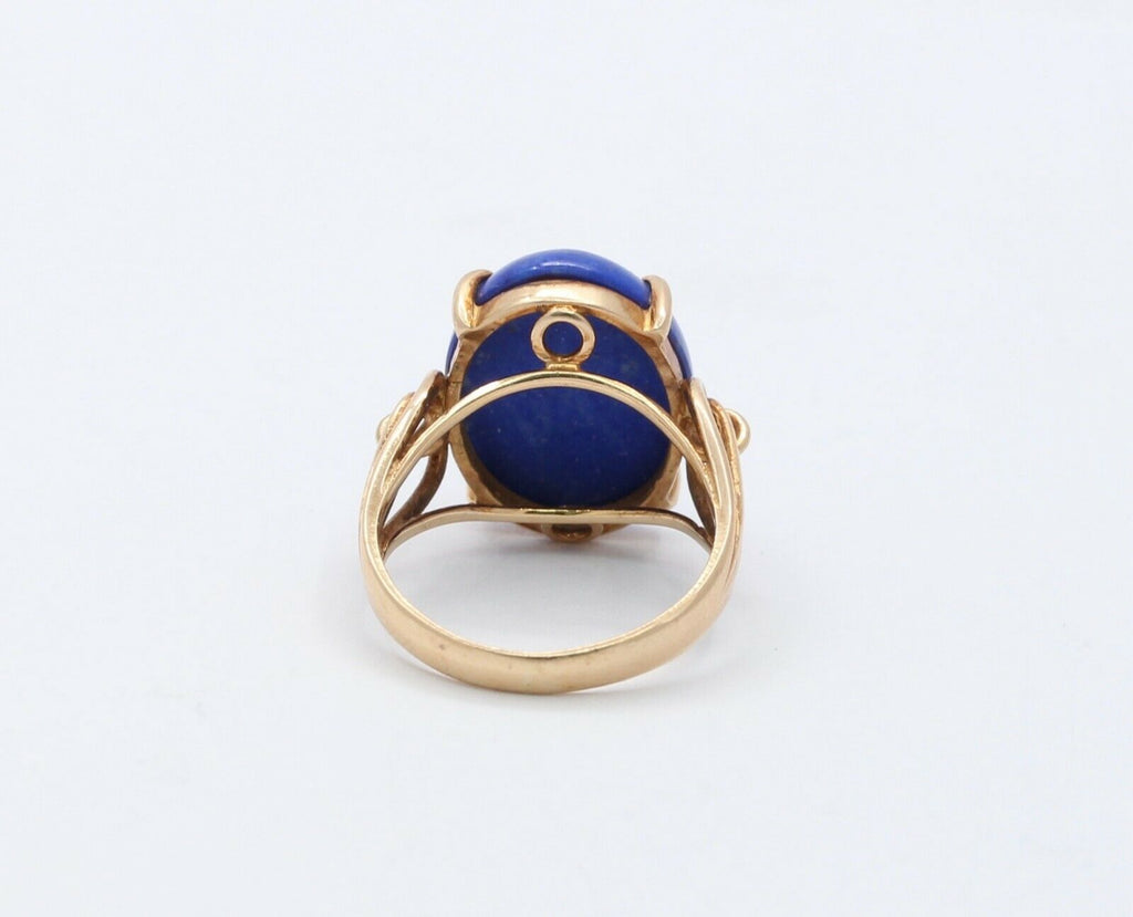 Victorian 14K Yellow Gold Lapis Statement Ring