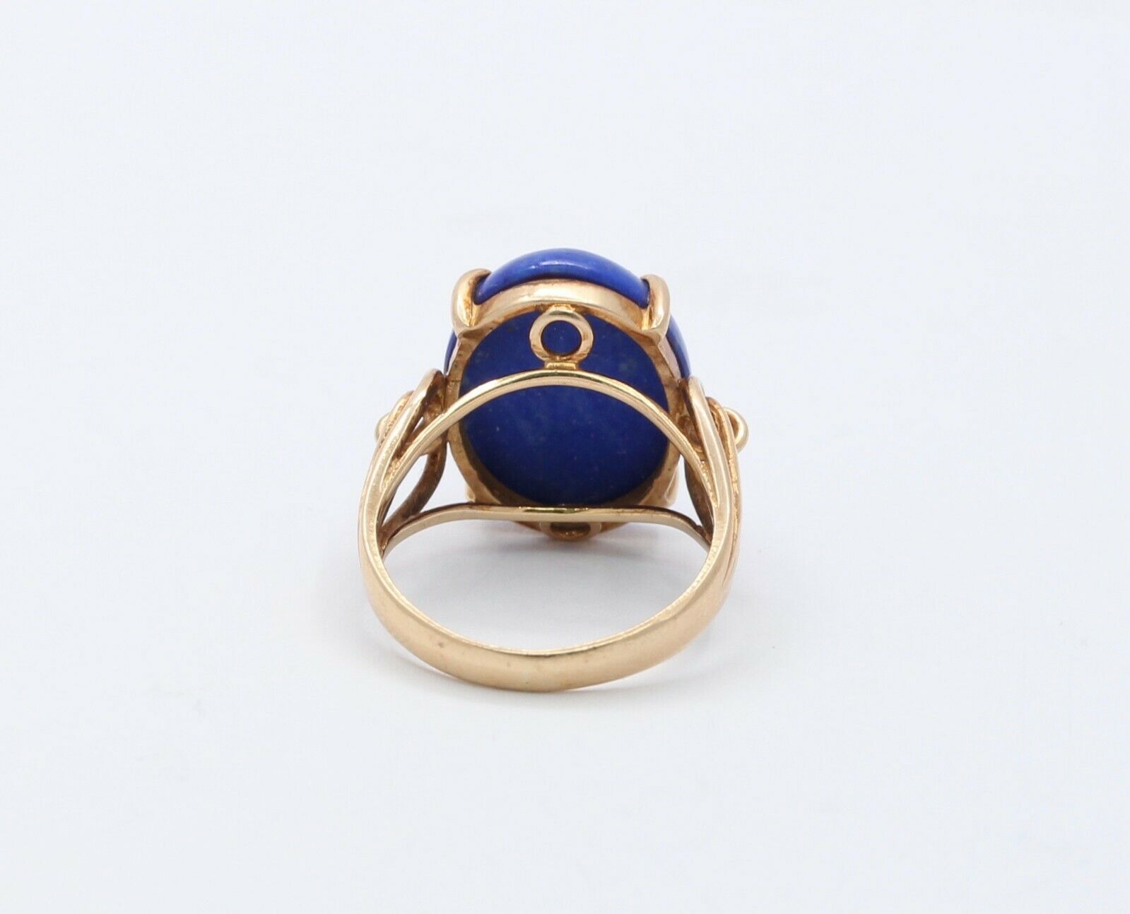 Victorian 14K Yellow Gold Lapis Statement Ring