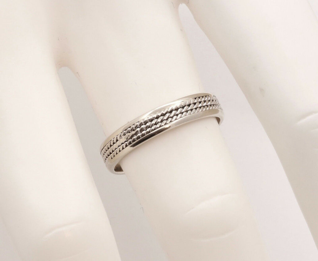 Vintage Ladies Filagree 13K White Gold Wedding Band