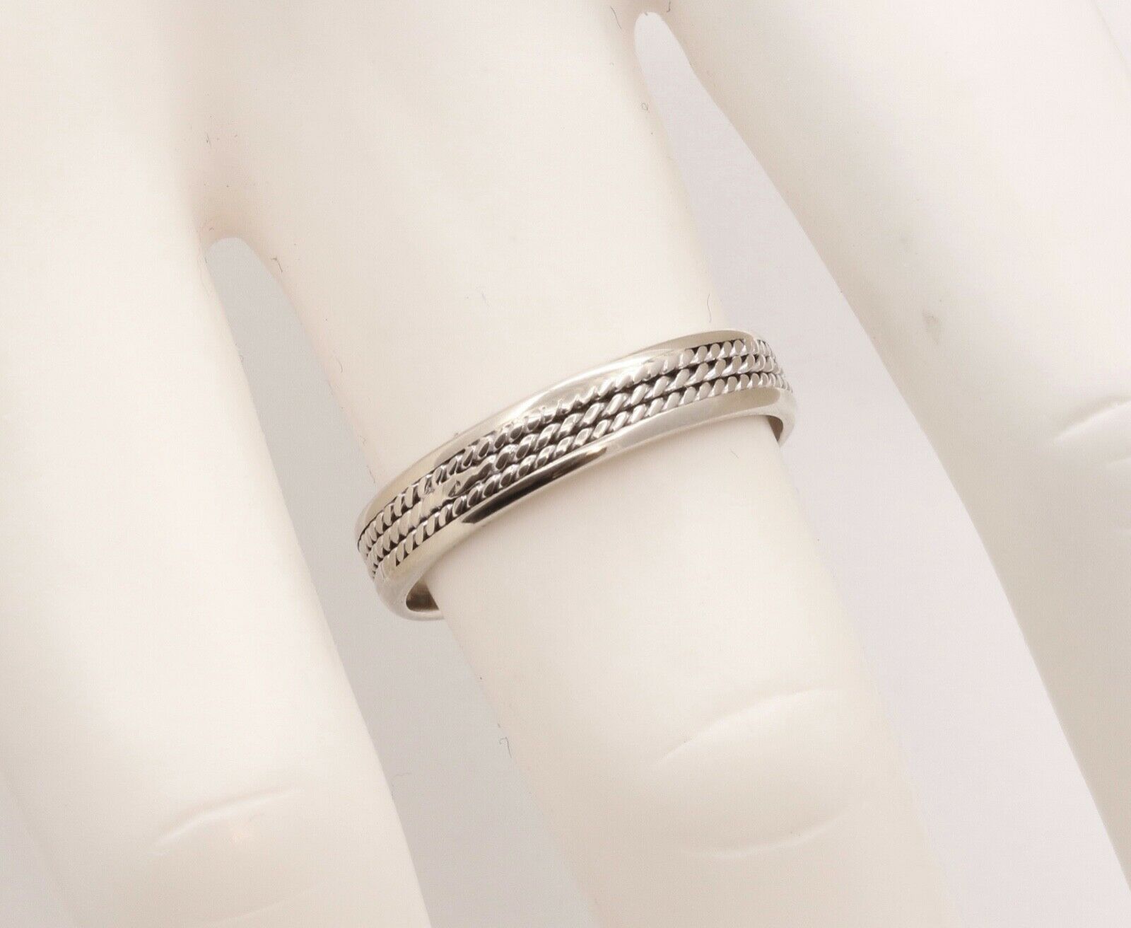 Vintage Ladies Filagree 13K White Gold Wedding Band