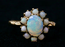 Load image into Gallery viewer, Late Victorian Australian Opal Floral Gold Ring
