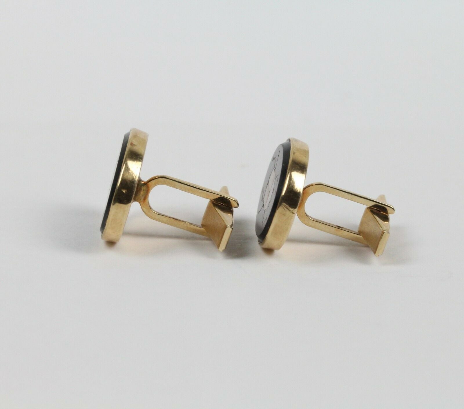 Pietra Dura Vintage 14K Yellow Gold Scarab Cufflinks