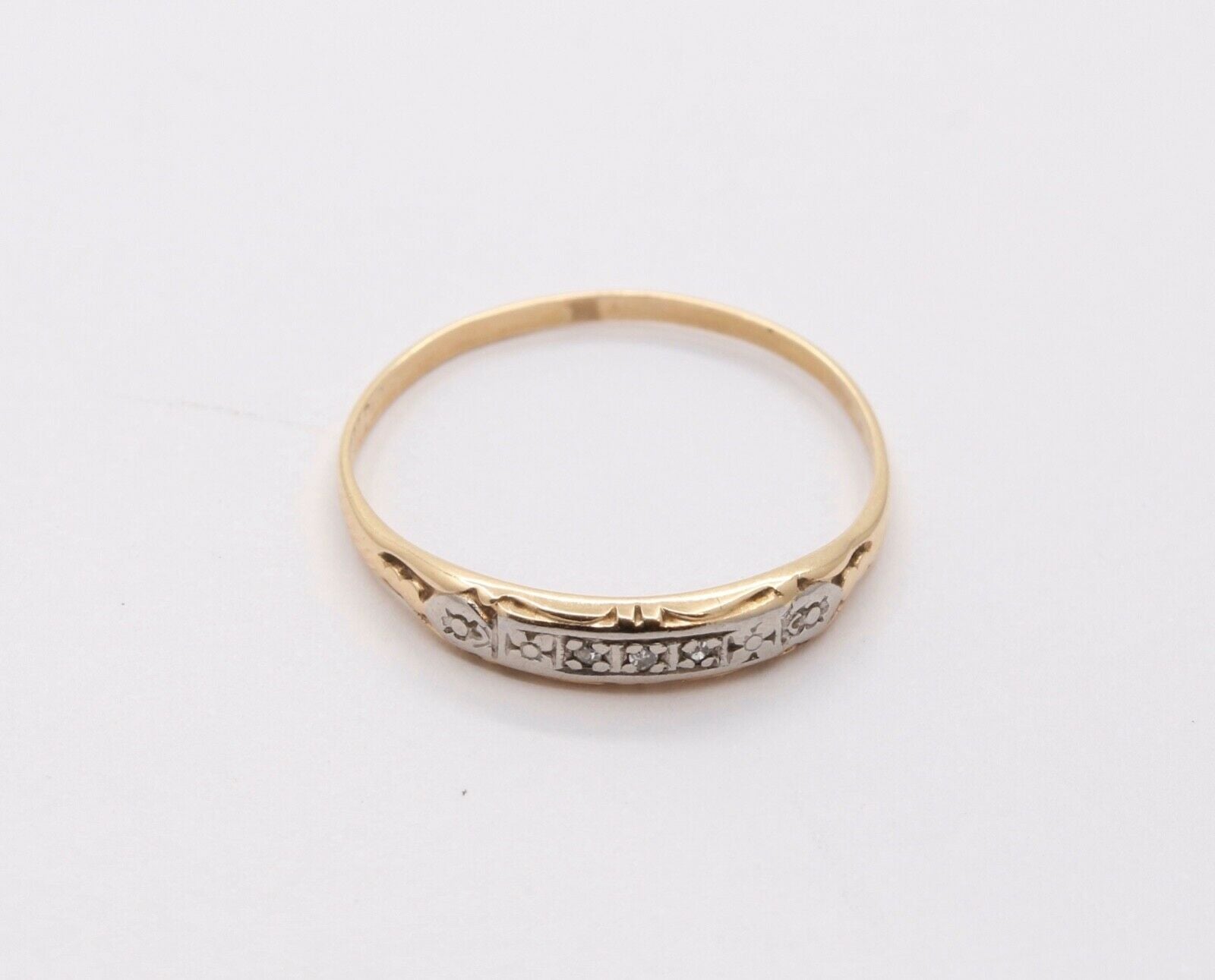 Art Deco Diamonds 14K Yellow Gold Ladies Ring
