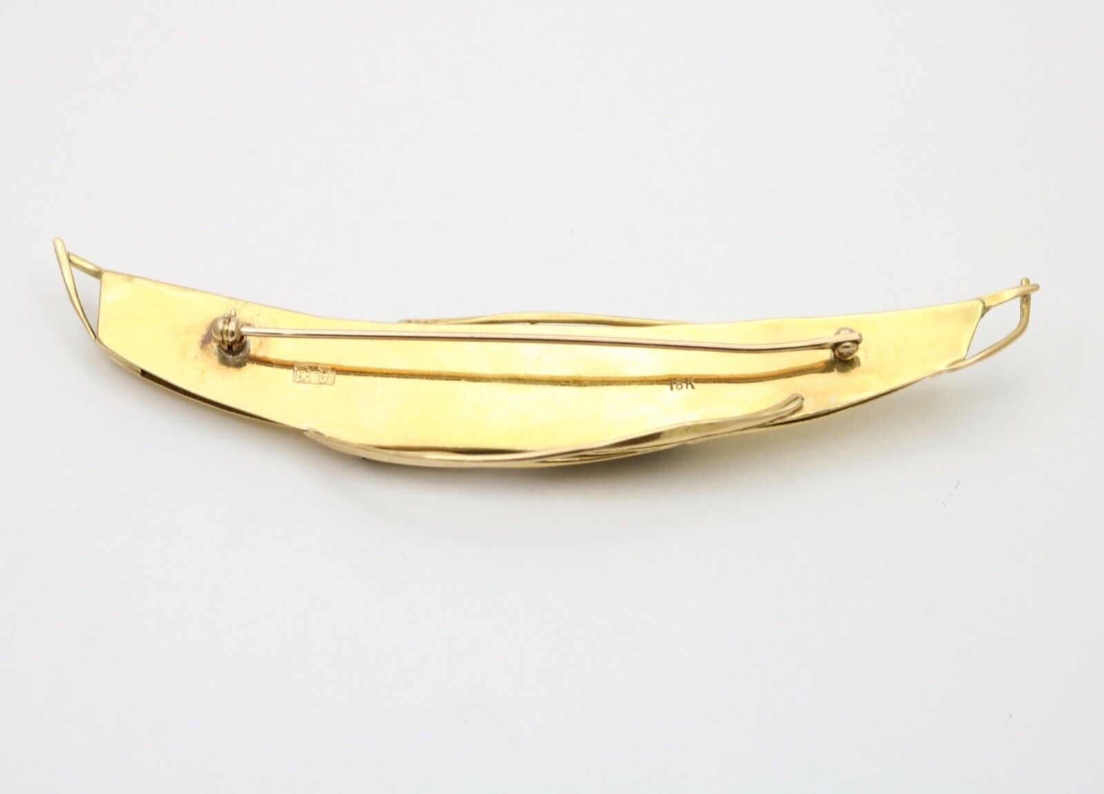 Vintage Japanese 18K Yellow Gold Artistic Abstract Boulder Opal Pendant Brooch.