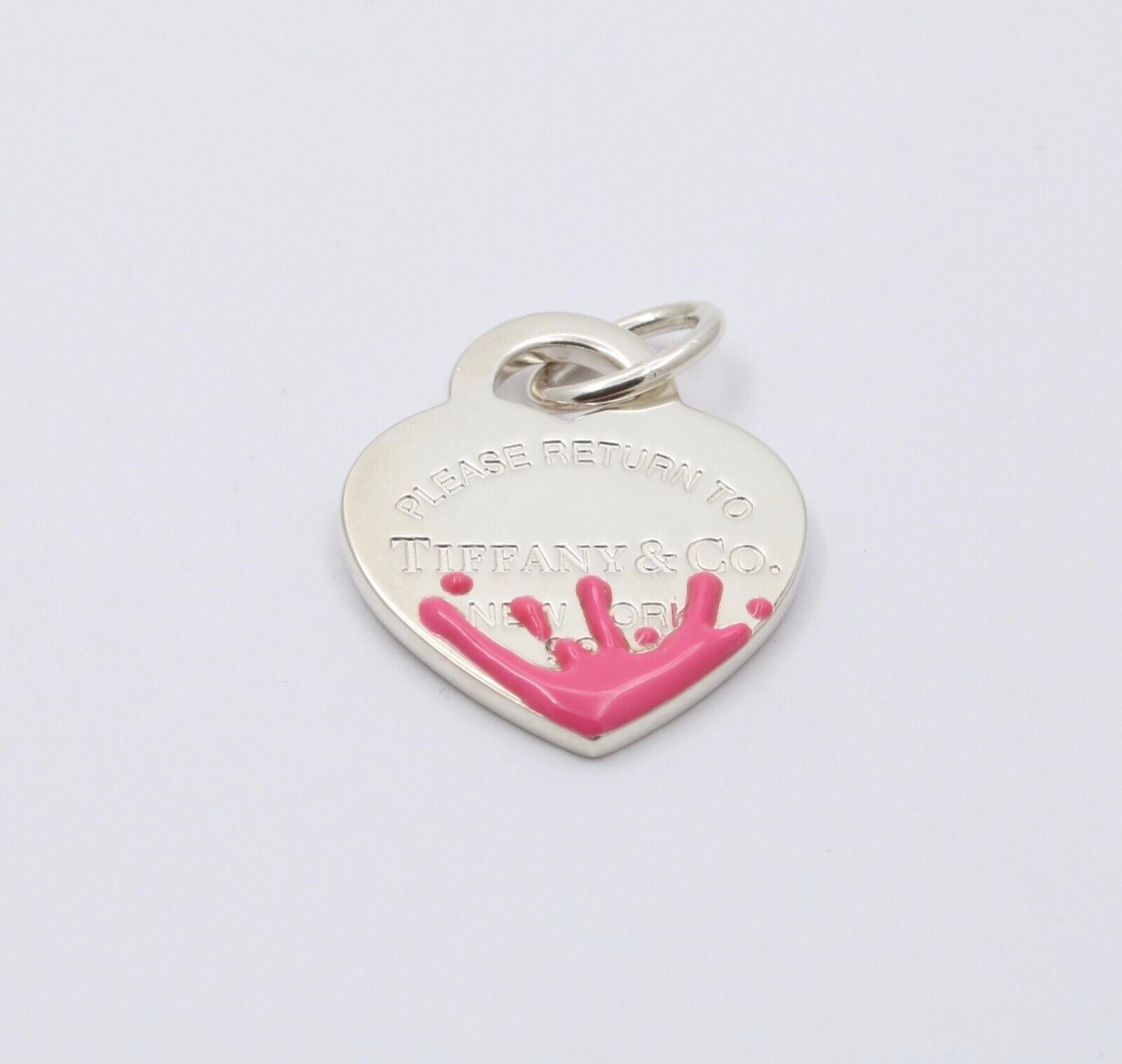 Tiffany & Co Sterling Silver Enamel Return To Tiffany Color Splash Heart Charm