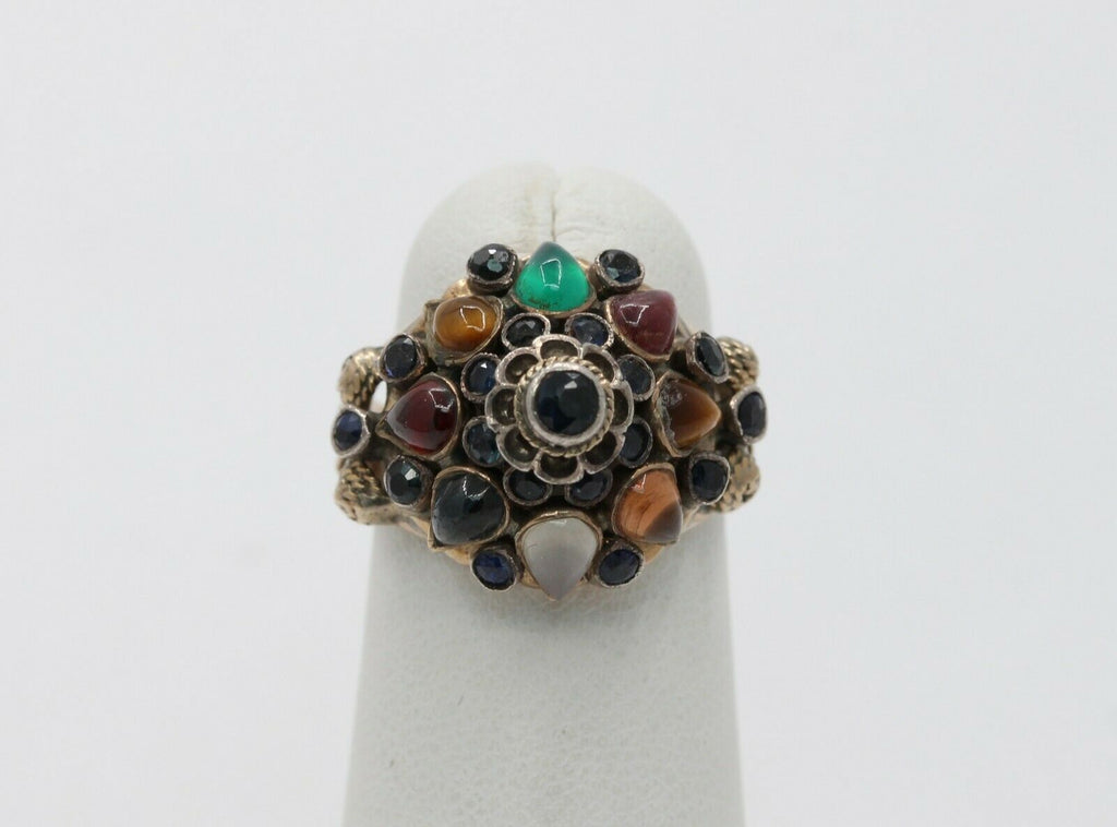 Vintage 18K Yellow Gold East Harmen Multi-Stone Ring