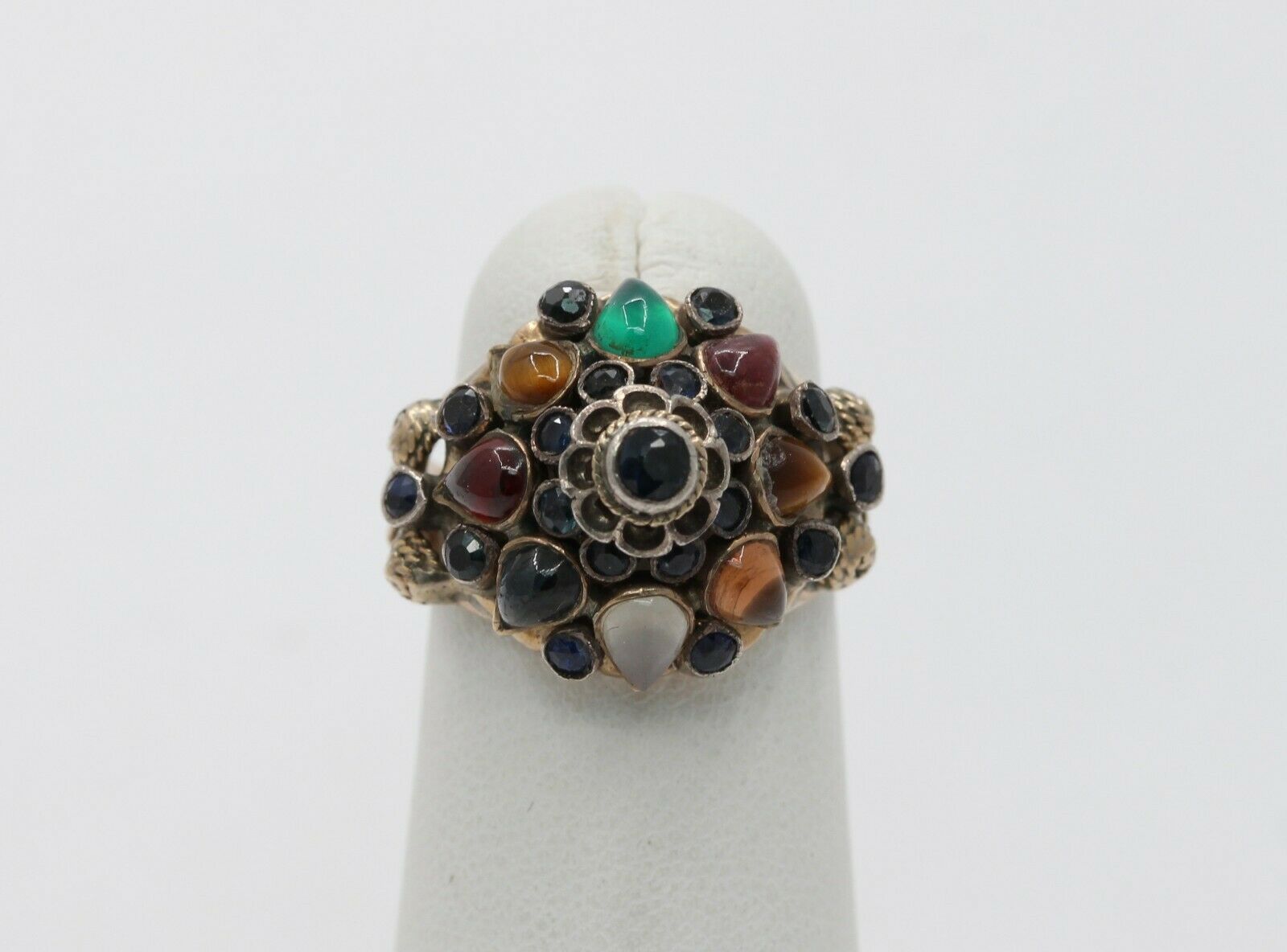 Vintage 18K Yellow Gold East Harmen Multi-Stone Ring
