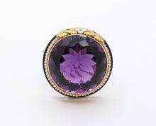 Load image into Gallery viewer, Victorian Edwardian Siberian Amethyst Pearls 14K Yellow White Gold Brooch Pin
