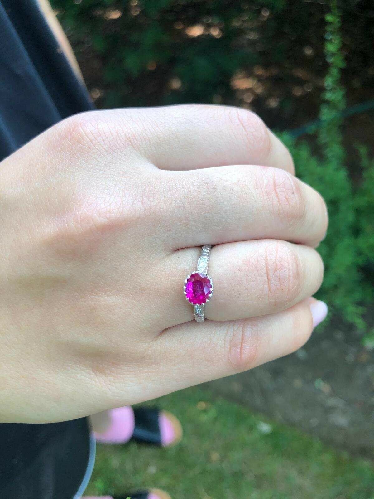 Beautiful Burmese Ruby Diamonds Ring