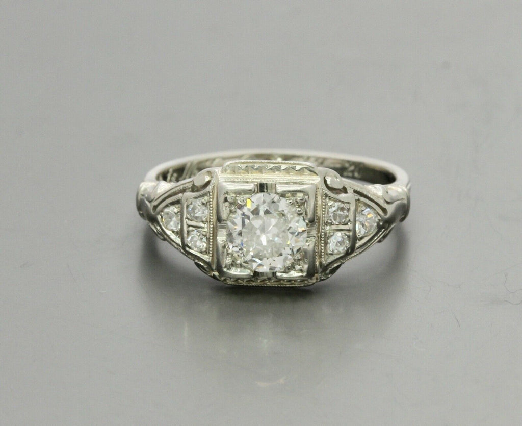 Art Deco Ladies Diamonds Platinum Ring
