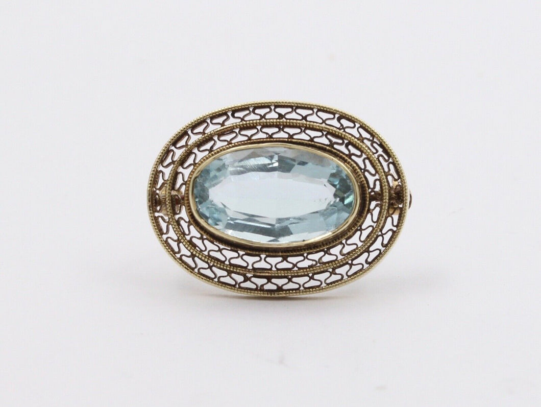 Edwardian Natural Aquamarine Ladies Brooch Pin