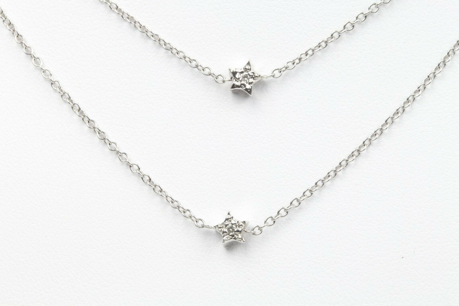 Vintage 18k White Gold Diamond Stackable Necklace