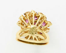 Load image into Gallery viewer, Vintage 18K Yellow Gold La Triomphe Diamond Yellow Sapphire Garnet Cocktail Ring
