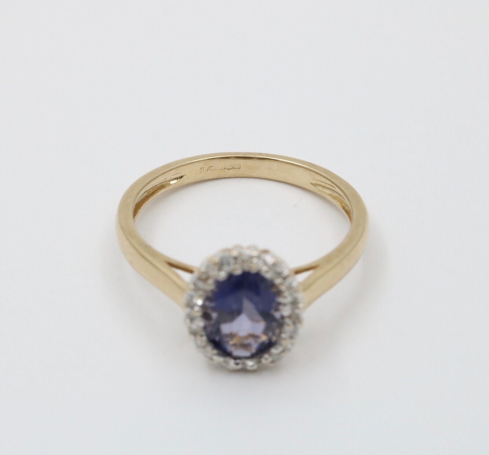 English 10K Yellow Gold Tanzanite & Diamond Ring