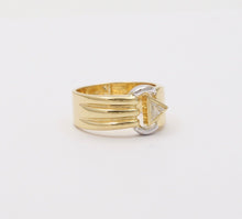 Load image into Gallery viewer, Vintage Geometric Trillion Cut Diamond 18K Yellow White Gold Ring
