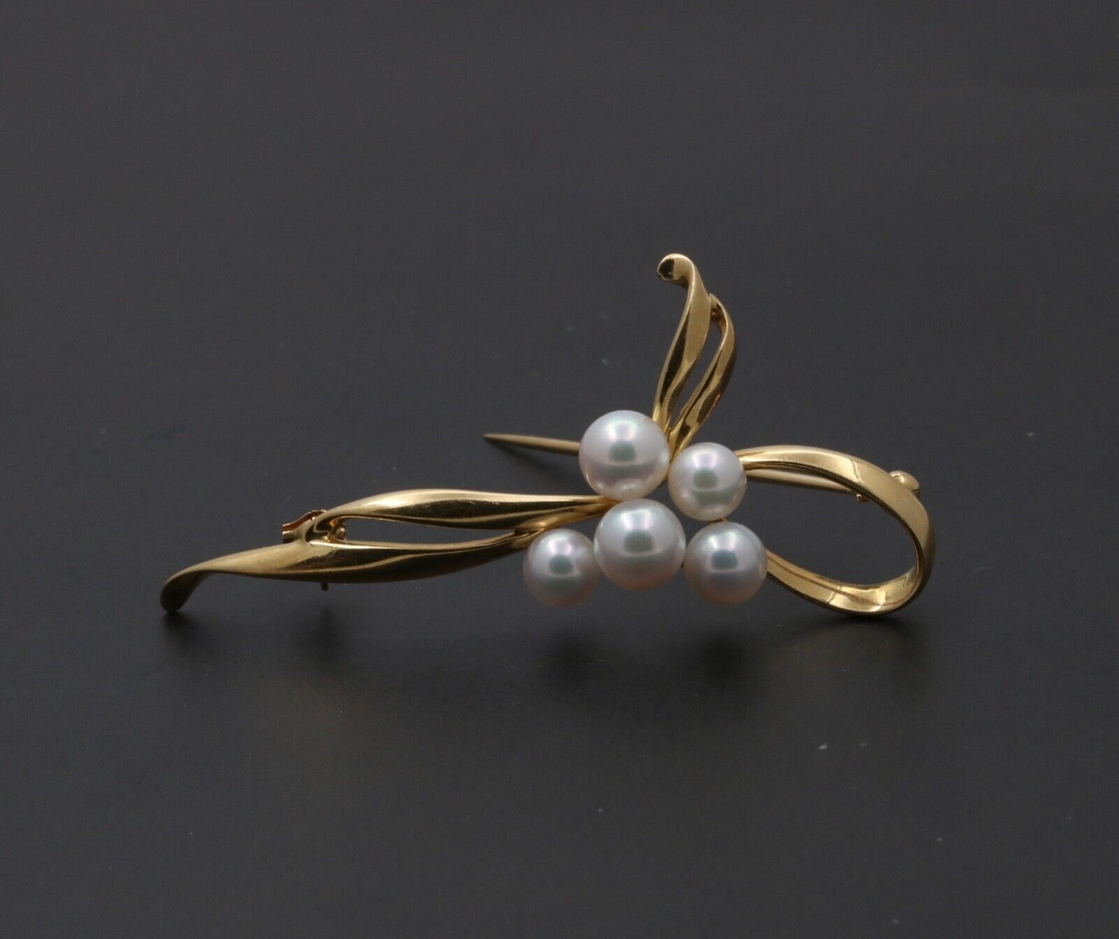 Vintage Mikimoto Cultured Pearl Bow Brooch, Pin