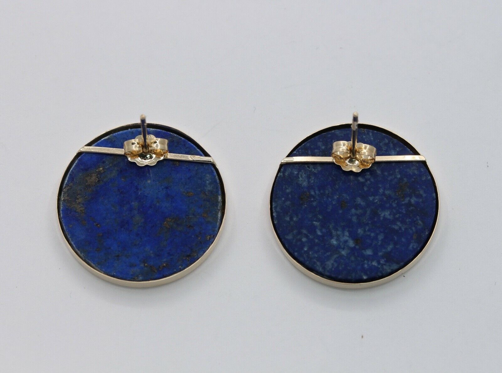 Vintage Ladies Large 14K Lapis Lazuli Earrings