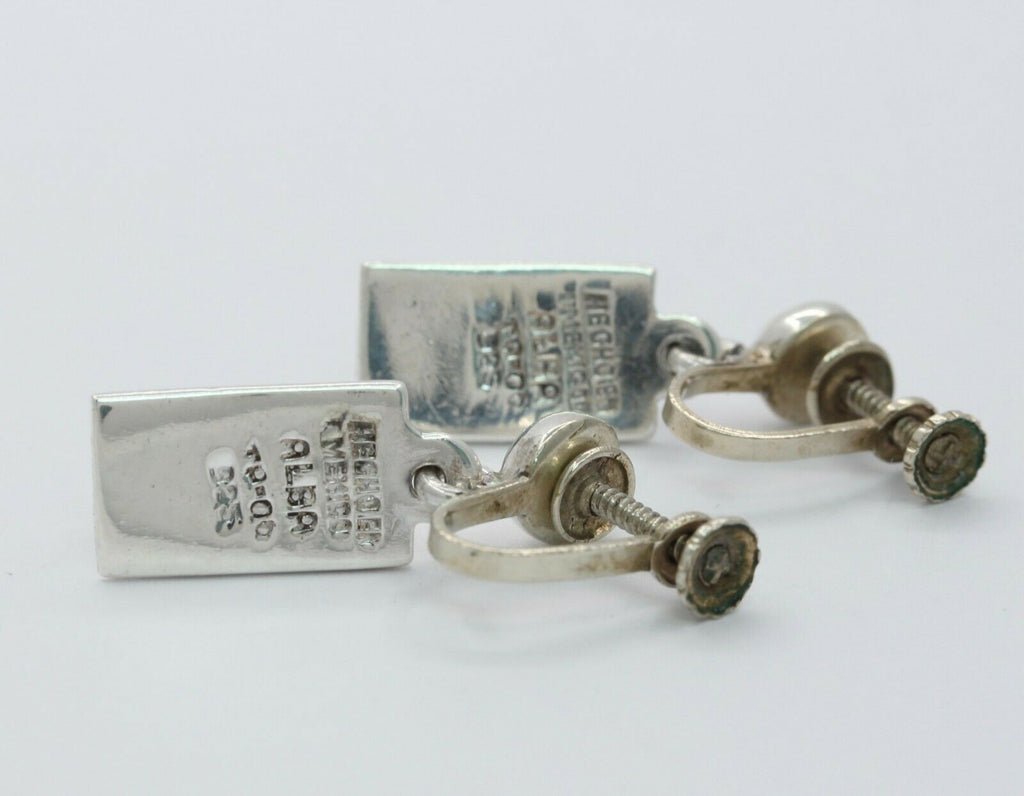 Vintage Hencho En Mexico Silver Earrings